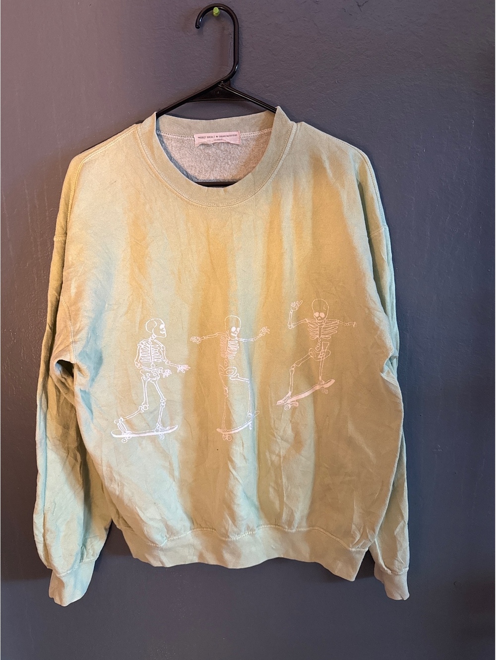 Project Social T Light Green Skeleton Skateboard Sweatshirt